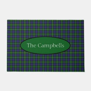 Scottish Campbell Family Tartan Personalized  Doormat