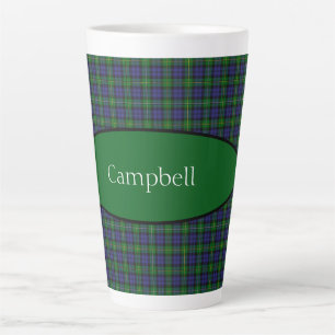 Scottish Campbell Family Tartan Personalized  Latte Mug