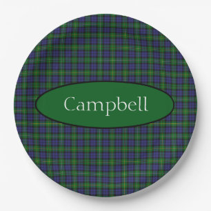 Scottish Campbell Family Tartan Personalized  Paper Plate