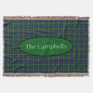 Scottish Campbell Family Tartan Personalized Throw Blanket