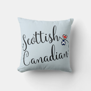 Scottish Canadian Entwined Hearts Throw Cushion