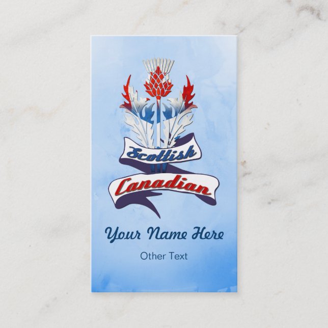 Scottish Canadian Thistle Business Card Template (Front)