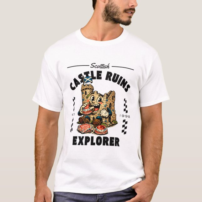 Scottish castle ruins explorer T-Shirt (Front)