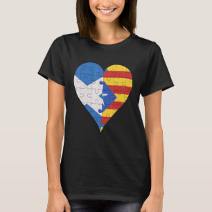 Scottish Catalan Flag Heart T-Shirt