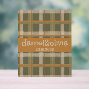 Scottish Celtic Tartan Pattern Wedding Acrylic Sign