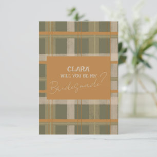 Scottish Celtic Tartan Pattern Wedding Bridesmade Invitation