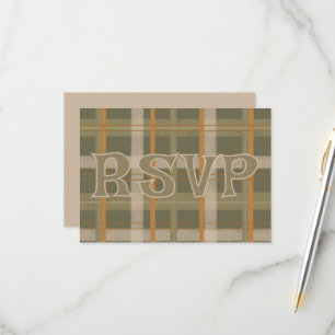 Scottish Celtic Tartan Pattern Wedding RSVP Card