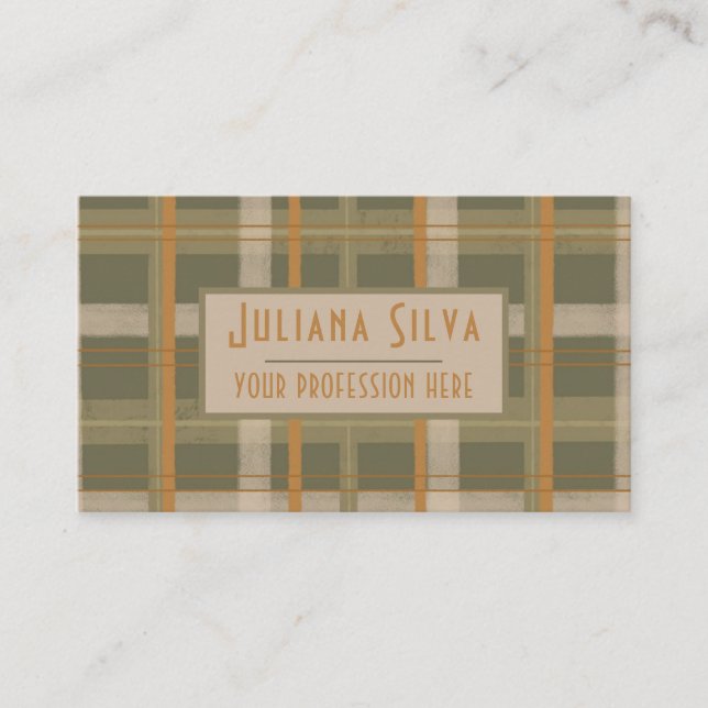 Scottish Celtic Tartan Pattern with QR Business Card (Front)