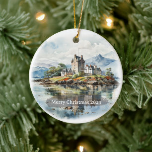 Scottish Christmas Ceramic Ornament