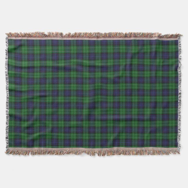 Scottish Clan Abercrombie Tartan Throw Blanket (Front)
