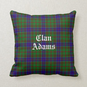 Scottish Clan Adams Tartan Throw Pillow