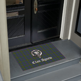 Scottish Clan Agnew Crest & Tartan  Doormat