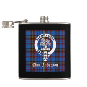 Scottish Clan Anderson Crest & Tartan Hip Flask