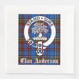Scottish Clan Anderson Crest & Tartan Napkin