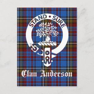Scottish Clan Anderson Crest & Tartan Postcard