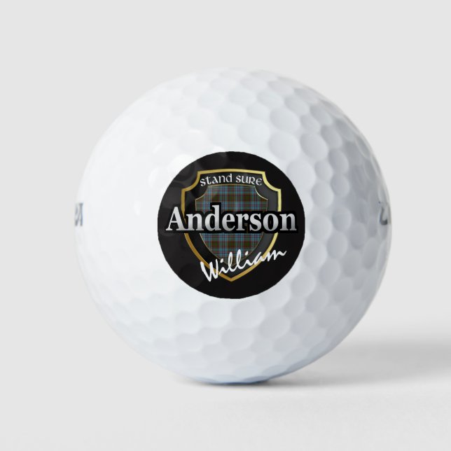 Scottish Clan Anderson Personalize Your Name Golf Balls (Front)