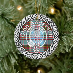 Scottish Clan Anderson Tartan and Crest Ceramic Ornament