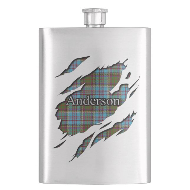 Scottish Clan Anderson Tartan Hip Flask (Front)