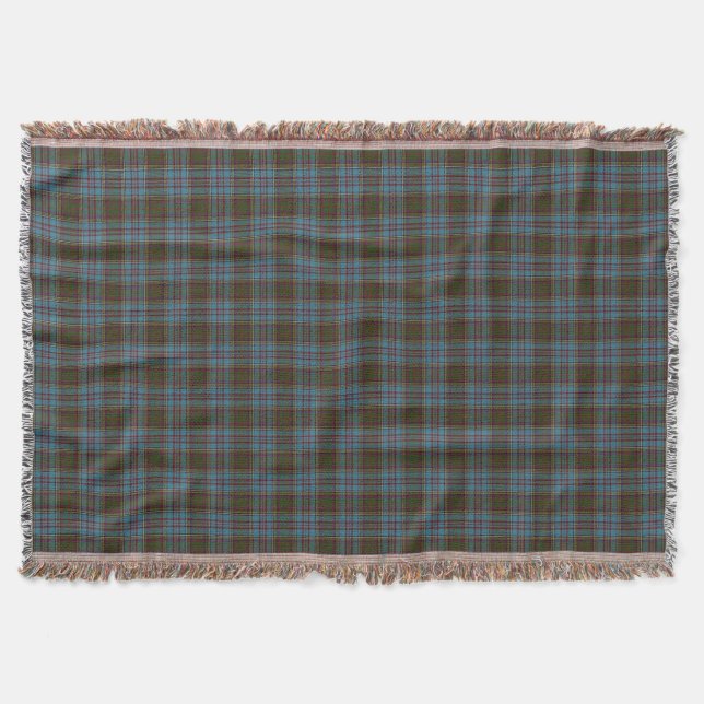 Scottish Clan Anderson Tartan Throw Blanket (Front)