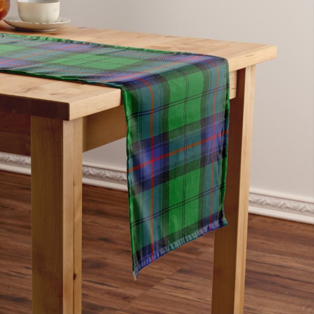 Scottish Clan Armstrong Tartan Plaid Long Table Runner (In Situ)