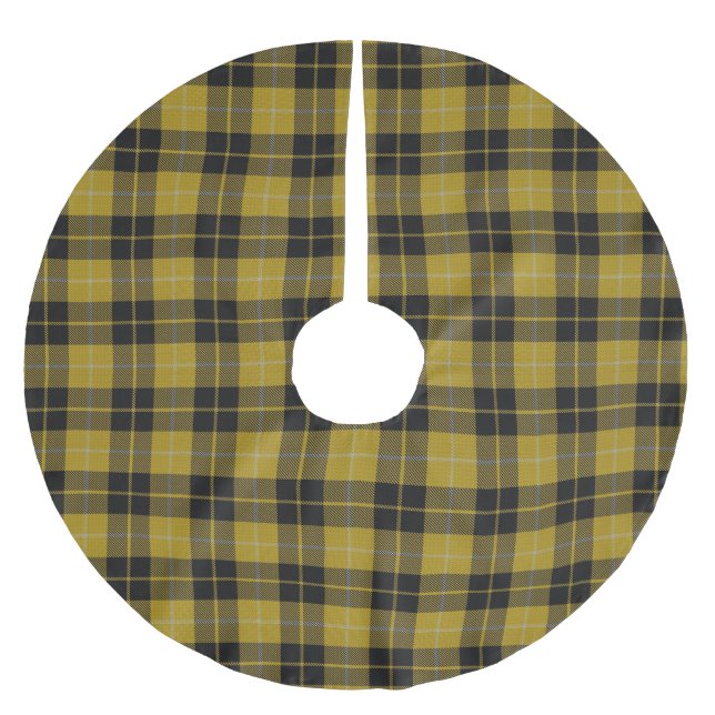 Scottish Clan Barclay Yellow Black Dress Tartan Brushed Polyester Tree Skirt (Front)
