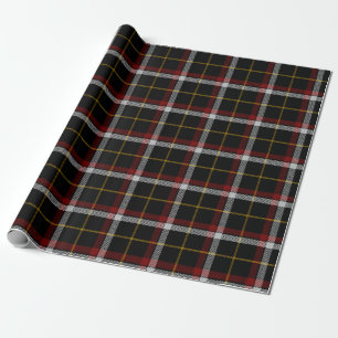 Scottish Clan Black Tartan Plaid Wrapping Paper