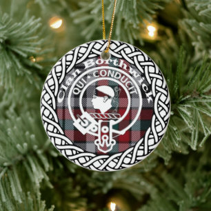 Scottish Clan Borthwick Tartan and Crest Ceramic Ornament