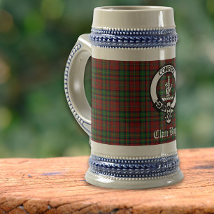 Scottish Clan Boyd Crest Badge & Tartan Beer Stein