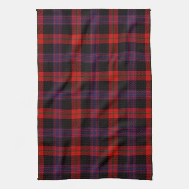Scottish Clan Brown Tartan Plaid Kitchen Towel (Vertical)