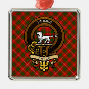 Scottish Clan Bruce Badge and Crest Coat of Arms Metal Ornament