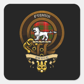 Scottish Clan Bruce Badge and Crest | Coat of Arms Square Sticker