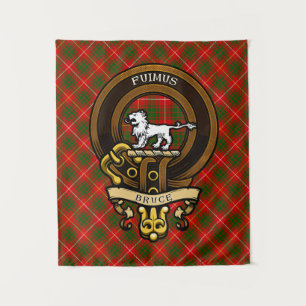 Scottish Clan Bruce Badge and Crest   Coat of Arms Tapestry