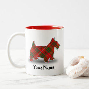 Scottish Clan Bruce Tartan Scottish Terrier Two-Tone Coffee Mug