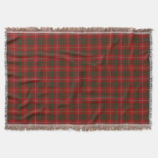 Scottish Clan Bruce Tartan Throw Blanket (Front)