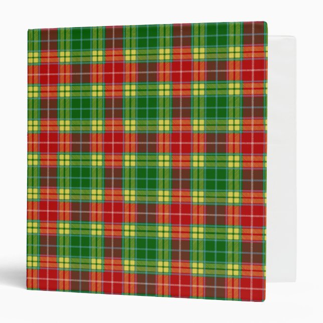 Scottish Clan Buchan Tartan Plaid Binder (Front/Inside)