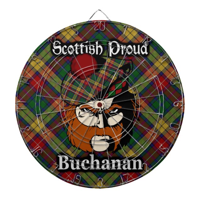 Scottish Clan Buchanan Tartan Dartboard (Front)