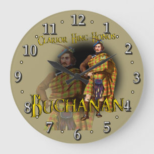 Scottish Clan Buchanan Tartan Large Clock