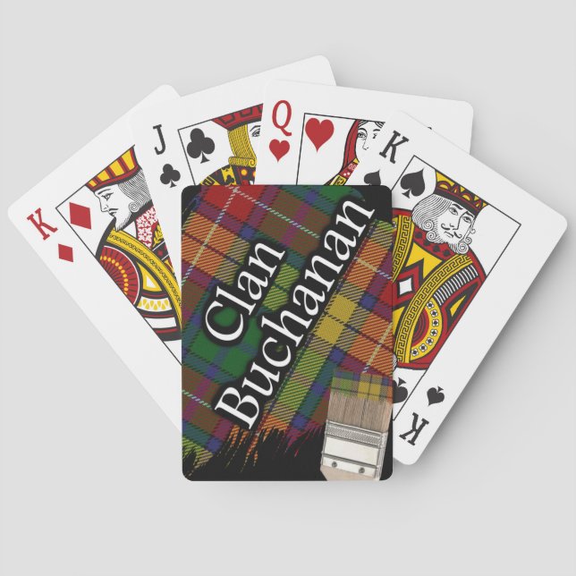 Scottish Clan Buchanan Tartan Paint Brush Playing Cards (Back)
