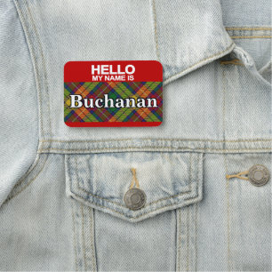Scottish Clan Buchanan Tartan Plaid Name Tag