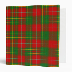 Scottish Clan Burnett Tartan Plaid Binder