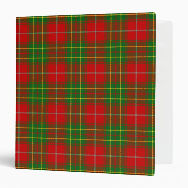 Scottish Clan Burnett Tartan Plaid Binder (Front/Inside)