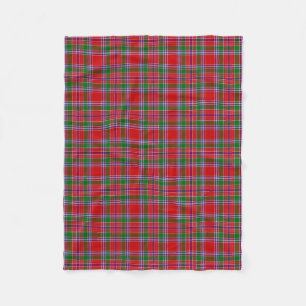 Scottish Clan Burrell Tartan Plaid Fleece Blanket