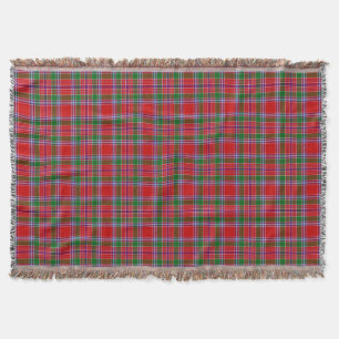 Scottish Clan Burrell Tartan Plaid Throw Blanket