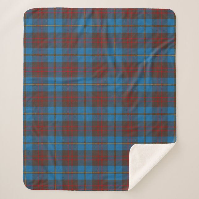 Scottish Clan Cameron Hunting Tartan Plaid Sherpa Blanket (Front)