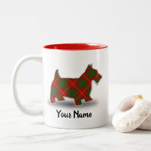 Scottish Clan Cameron Tartan Scottish Terrier Two-Tone Coffee Mug