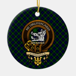 Scottish Clan Campbell Badge and Crest Ceramic Ornament