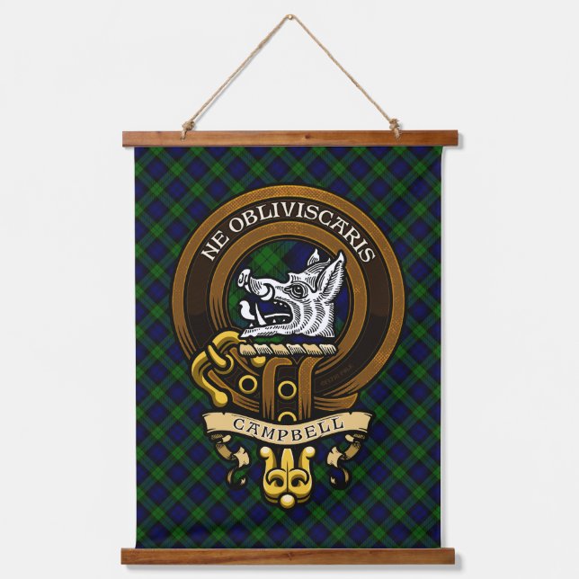 Scottish Clan Campbell Badge and Crest  Hanging Tapestry (Front)