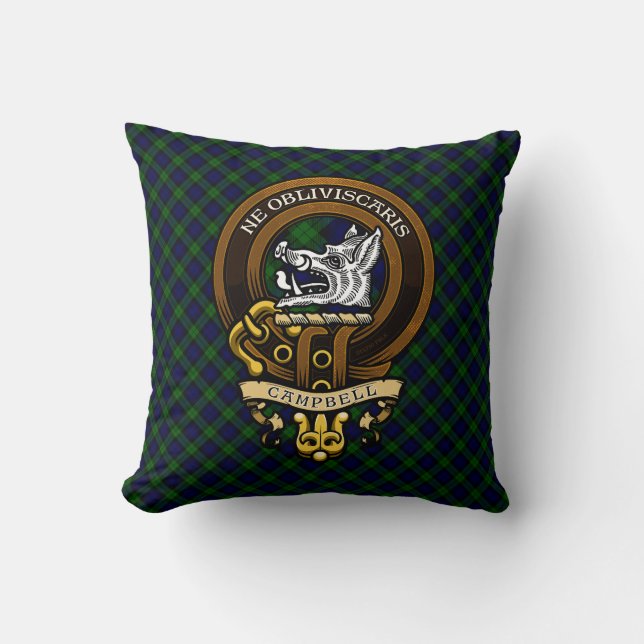 Scottish Clan Campbell Badge and Crest  Throw Pillow (Front)