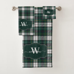 Scottish Clan Campbell Dress Tartan Monogrammed Bath Towel Set