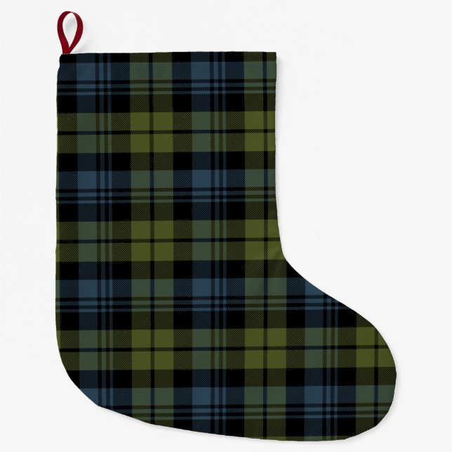 Scottish Clan Campbell Tartan Plaid Large Christmas Stocking (Front)
